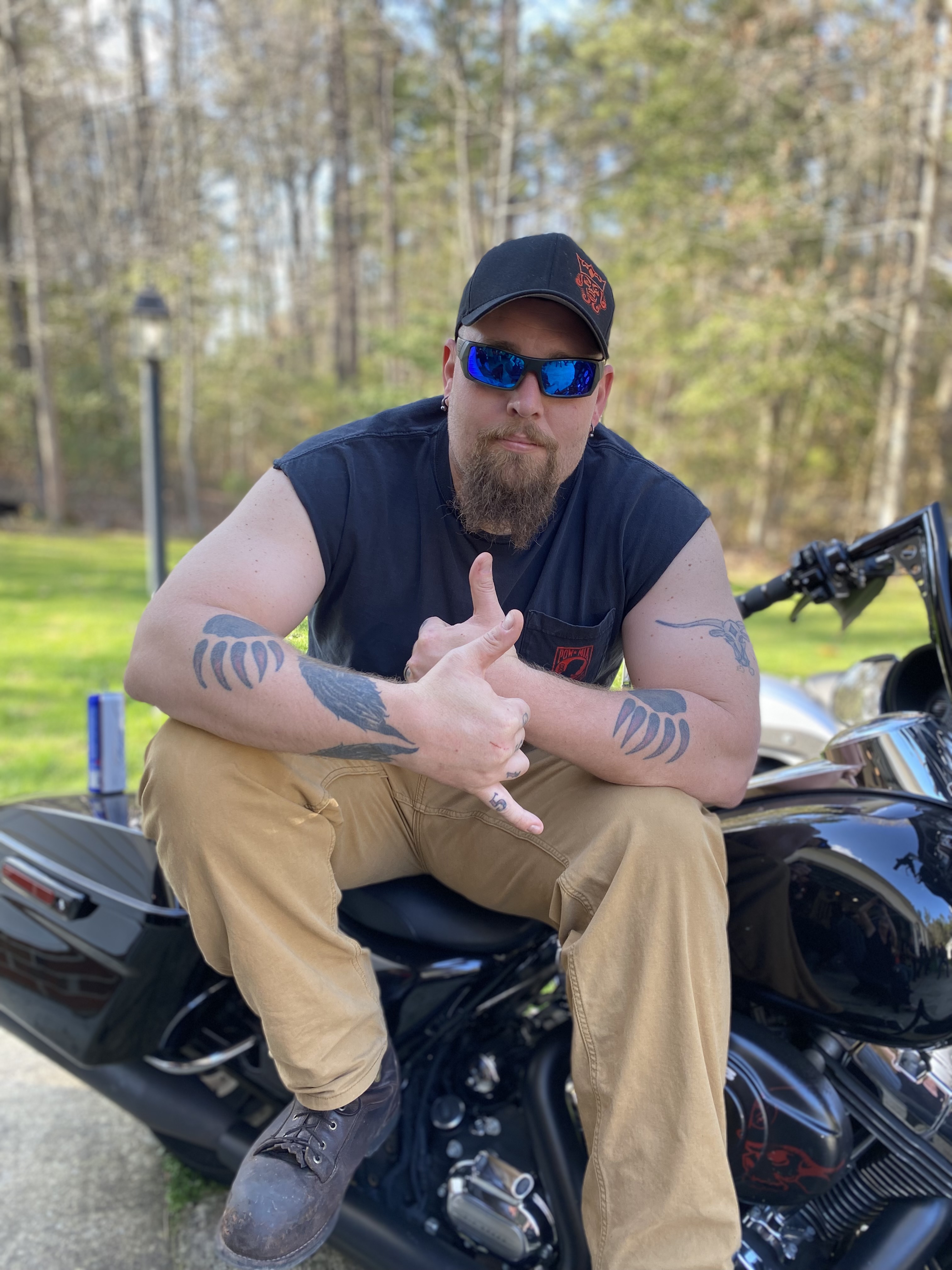 Bryan on his Harley bagger